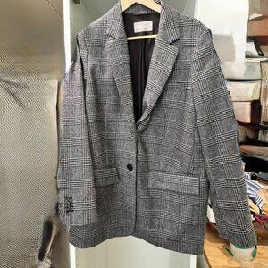 Everlane Wool Oversized Plaid Blazer - Size 10